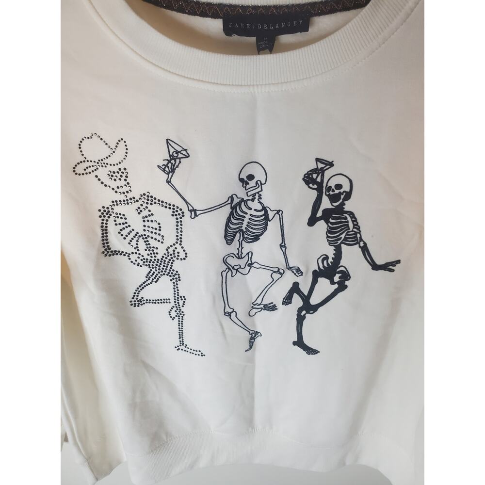 Jane + Delancey Skeleton Halloween Sweatshirt, NWT, M - Picture 2 of 6